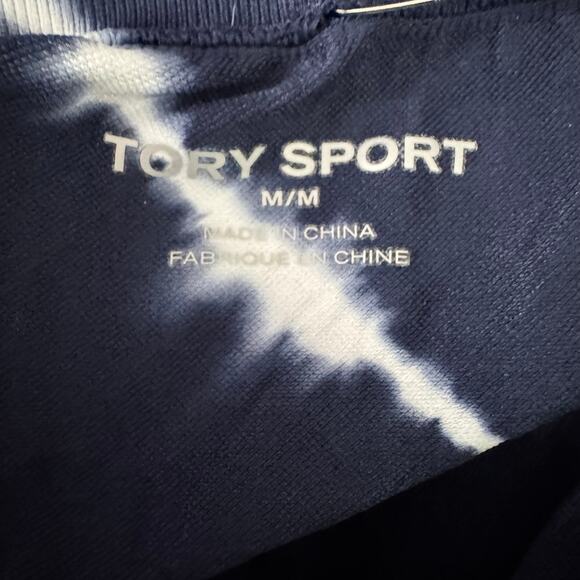 Tory Burch Sport Leggings High Rise Seamless Tie Die Stretch 7/8 NWT Medium Blue - Picture 7 of 13